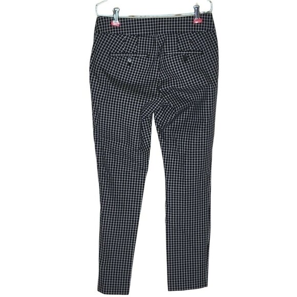 Loft Julie Ankle Pants Size 0 28X28 Trousers Windowpane Plaid Pockets Zip - Picture 2 of 8